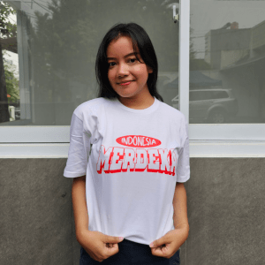 desain tulisan kaos kekinian bertuliskan merdeka indonesia