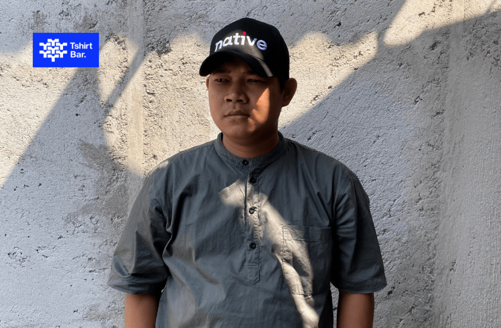 merchandise topi dengan sablon dtf